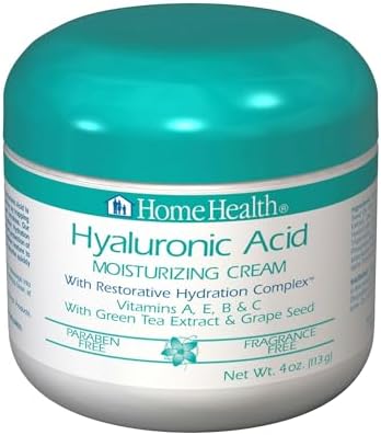 Home Health Hyaluronic Acid - 4 oz - Moisturizing Cream with Restorative Hydration Complex - Reduces Appearance of Fine Lines - Vegan, Paraben Free, Fragrance Free