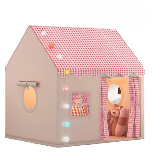 PSEKQ キッズテント キッズテント 室内文庫 庭でプレイパーク気分 寝泊まりテント 室内用 屋内テント 組立簡単 持ち運び 秘密基地 120×100×130cm 室内遊具 誕生日やクリスマスプレゼント (ピンク,セット2)