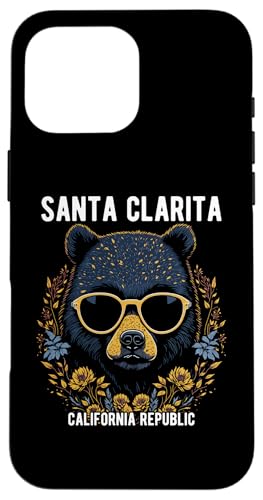 �T���^�N�����^ �J���t�H���j�A USA �ʔ������킢���N�}�̃f�U�C�� �X�}�z�P�[�X iPhone 16 Pro Max �p