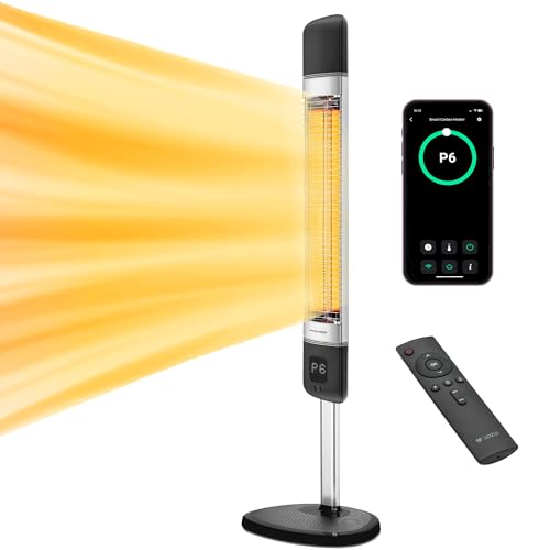 Luxeva Infrared Outdoor Heater, 1000/2500W Electric Patio Heater with Smart App Control, IP55...