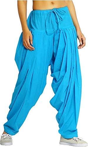 NOBHOB Women's Cotton Plain Patiala Salwar (Size: Free Size, Length: 41 Inches)