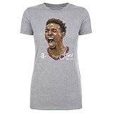 500 LEVEL Jae'Sean Tate Houston Rockets Shirt for Women - Jae'Sean Tate Houston Rockets Portrait WHT (Heather Gray, Small)