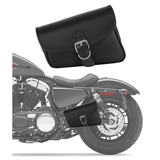 Nomad USA Universal Motorcycle Swing Arm Bag Black Synthetic Leather Waterproof Left Side Solo Tool Bag – Quick Release, Durable & Weatherproof
