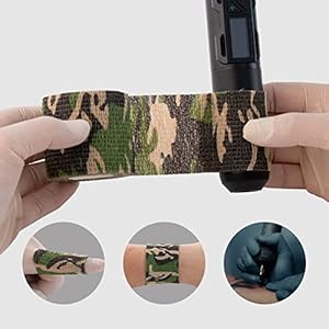INKin 12pcs Self Adhesive Bandage Wrap Disposable Tattoo Grip Cover Wrap Breathable Elastic Bandage Tattoo Machine Handle Tube Accessories Sports 2'x5 Yard Camo INKin 12pcs Self Adhesive Bandage Wrap Disposable Tattoo Grip Cover Wrap Breathable Elastic Bandage Tattoo Machine Handle Tube Accessories Sports 2×5 Yard Camo