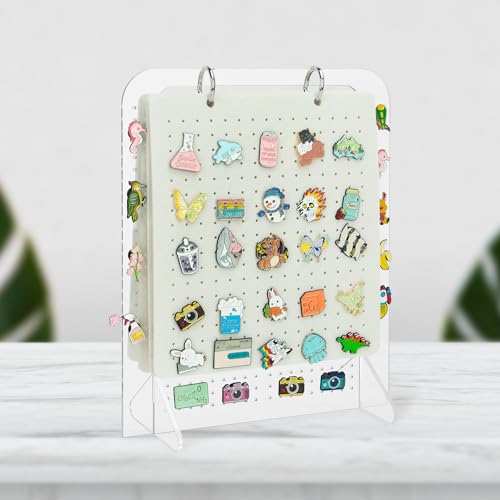 Image of Pacmaxi Enamel Pin Display Organizers, Brooch Pin Holder, 6 Pin Display Pages for Store 250+ Pins, Pin Collection Storage Calendar (Not Include Any Accessories)