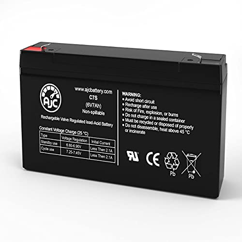 Leoch DJW6-7.0 6V 7Ah Sealed Lead Acid Battery - This is an AJC Brand Replacement