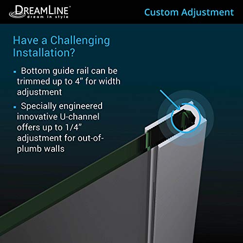 DreamLine Mirage-X 56-60 in. W x 58 in. H Frameless Sliding Tub Door in Brushed Nickel; Right Wall Installation, SHDR-1960580R-04