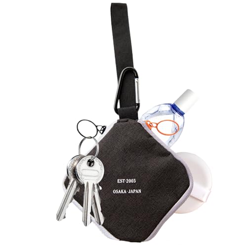 Ceramiczna Płyta Do Czosnku – Accesorio ligero multifunción de exterior con gancho | Bolsa – para bálsamo de labios llaves casa viaje fiesta cumpleaños interior exterior, Negro , Consulte la