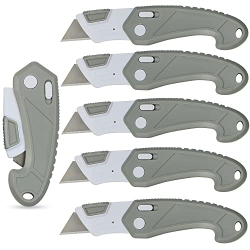 Image of Lightweight Strong ABS Plastic Folding Utility Box Cutter (6, Grey)
