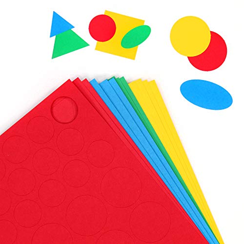 Freshcut Crafts | Basic Shapes Circles, Triangles, Squares, Ovals, Us Made Card Stock Punch Out Geometric Shapes For Math, Pattern Play And Crafting, 676 Shapes In 3 Sizes And 4 Primary Colors #TOP2