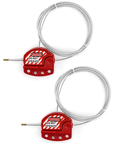 QWORK Lockout Tagout Cable Lock 2-Pack