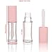 COSIDEA 15PCS Empty PETG big doe foot Wand Lip Gloss Tubes 10ml 0.33 OZ Pink lipgloss Tube with Thick brush Applicator for Castor oil tint DIY concealer tube packing