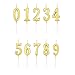Candele per Compleanni,0-9 10 PCS Numerali Candele Compleanno Candele Decorazione per Torte per Feste di Compleanno Matrimonio (Dorate)