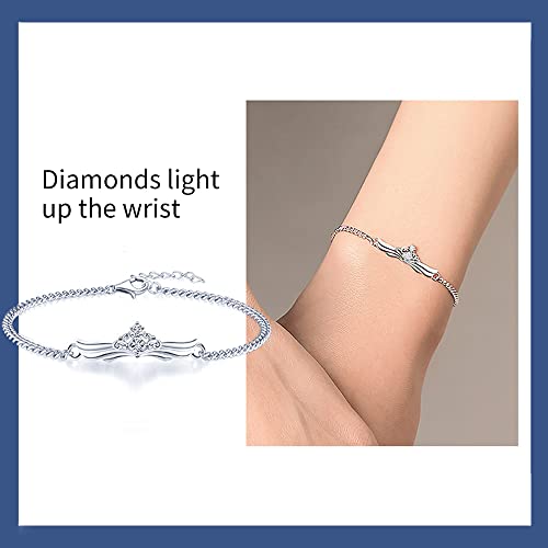 Vxddy Couple Bracelets Princess And Knight Promise S925 Sterling Silver Matching Link Adjustable Bracelet Couples Jewelry Engagement Marry Wedding Cute Gifts #TOP4
