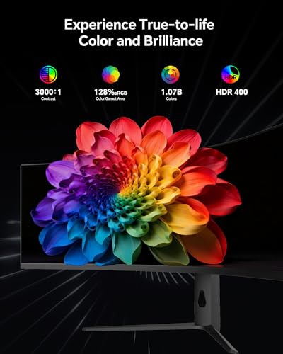 Image of KTC Ultrawide 49 In Curved Gaming Monitor, 5K2K 5120x1440 Computer Monitor DQHD, 180Hz, 32:9, HDR 400, 90W Type-C HDMI DP Port, Bulit-in KVM, Speakers, Adaptive Sync, Tilt Swivel Height Adjust, H49S66