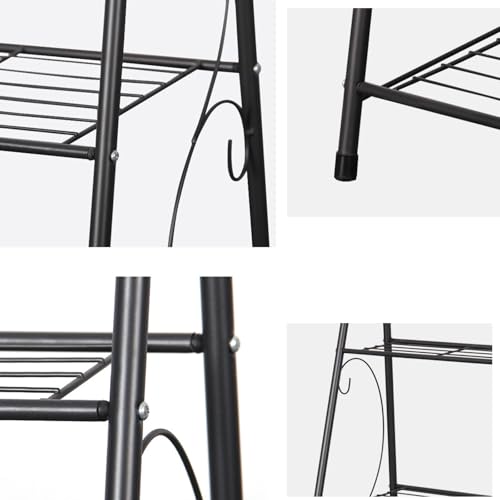 Support à plantes en métal robuste à 3 niveaux, étagère durable pour fleurs