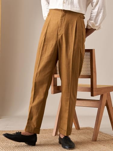 Men's Casual Linen Pants Beach Summer Pant Lightweight Linen Trousers Suit Pants2
