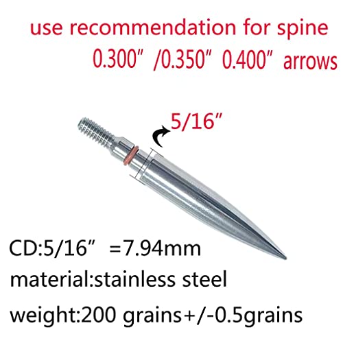 Image of 100 /125 /150 /200 /300 Grains Archery Field Points Practice Field Tips, Archery Target Practice Hunting Arrow Tip for Recurve, Compound Bow Crossbow, Stainless Steel Screw in Broadheads