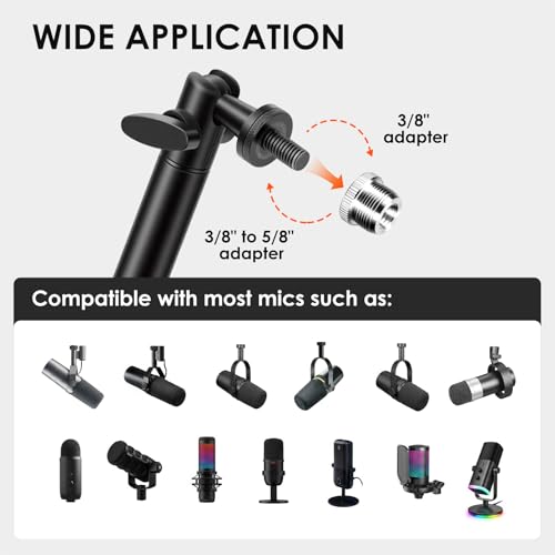 Image of TARION 23.6 inch Modular Microphone Desktop Extension Boom Arm Titanrig Arm M