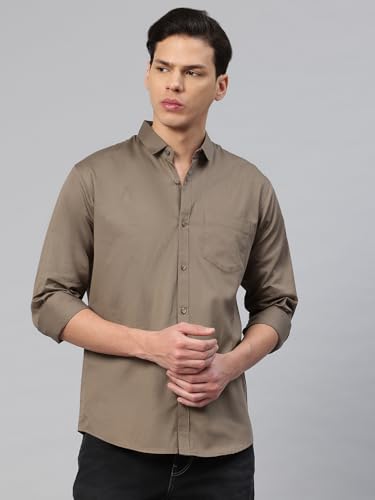 Image of Majestic Man Men's Cotton Slim Fit Solid Casual Shirt