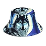 HJFCZH Wolf Under Moon - Gorra reflectante reversible con protección solar, ligera, color negro