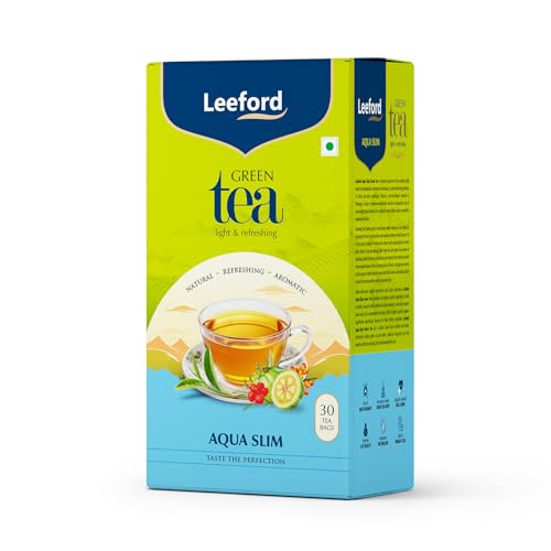 Image of Leeford Aqua Slim Green Tea | Garcinia Hibiscus Moringa Blend | Supports Weight Management Detox & Digestion | Low Caffeine Natural Wellness | 30 Compostable Tea Bags