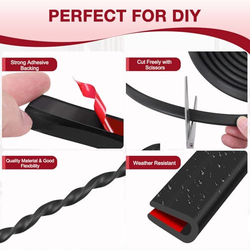 Kantenschutz selbstklebend Fassungsprofil EPDM Kantenschutzprofil Gummidichtung Kantenschutz U-Profil für Bleche Autotüren Metallplatten Glasplatten (Schwarz, 2mm×6m)