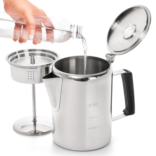 Camping-Coffee-Pot-Stainless-Steel-Coffee-Pot-Outdoors-Durable-Stove-Top-Coffee-Maker-Brew-Coffee-on-Fire-Ideal-for-Group-Camping-Hiking-Backpacking-RV-and-Travel-9-Cups