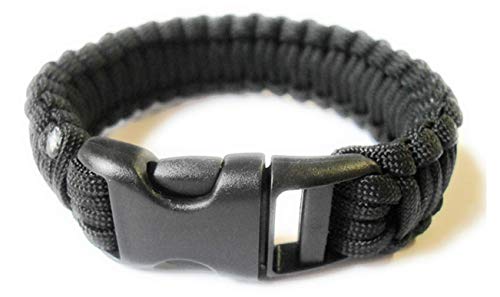 Para-Cord Survival Bracelet "Black" 8 Inch