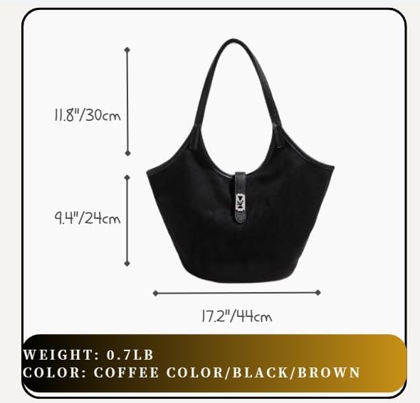 Brown Suede Tote Bag for Women Trendy Hobo Bag Bucket Tote Bag Work Hobo Handbags - Image 6