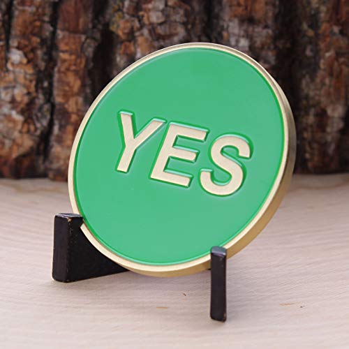 Yes No Flip Challenge Coin - No/Yes Flip Choice Flip Coin Challenge Coin - Military Coins Yes NO - Designed by Military Veterans