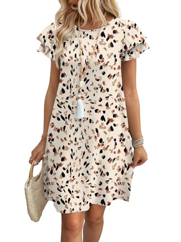 OFEEFAN Leopard Print Dress 2026 Spring Summer Sundresses Boho Clothes Casual Elegant Classy Date Outfits Print 01 L