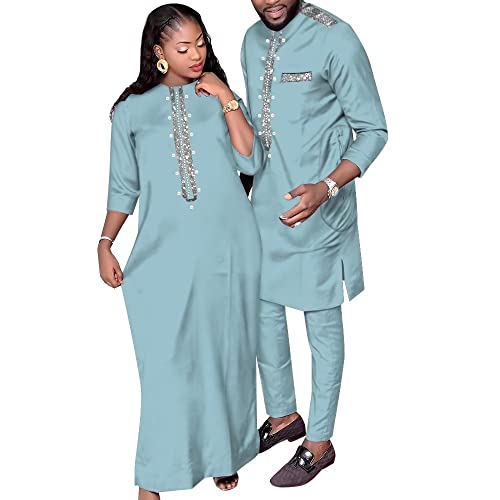 African Clothes for Couple African Long Dresses and Dashiki Men Outfits Suit African Couple Outfits Matching Sets