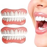 WUYJI 2 pares de juegos de prótesis dentales superiores e inferiores, dientes artificiales autoadhesivos, prótesis interdentales universales, prótesis temporales, adecuadas para defectos dentales.
