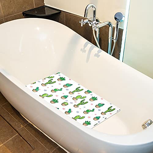 Alfombrilla de ducha para bañera familiar con estampado de cactus y orificios 6