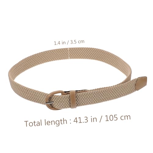 SAFIGLE Durable Elastic Woven Waist Belt Unisex Braided Stretch Strap for Dress and Jeans Lightweight Non Fading Stylish Decorative Accessory Beige High Elasticity Slimming Waistband2