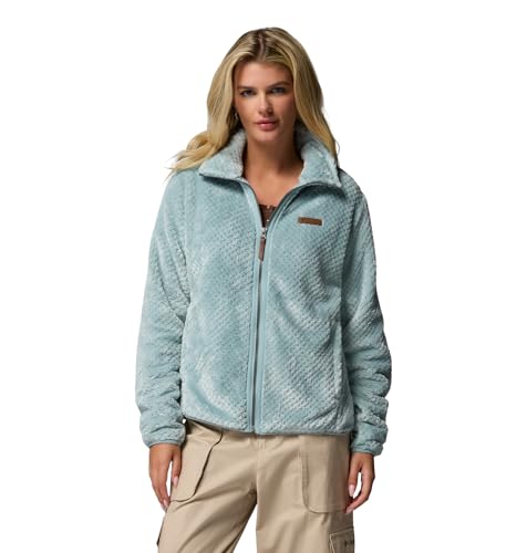 Columbia Fire Side 2 Sherpa da donna con cerniera intera, giacca in pile con cerniera intera, blu stropicciato, L