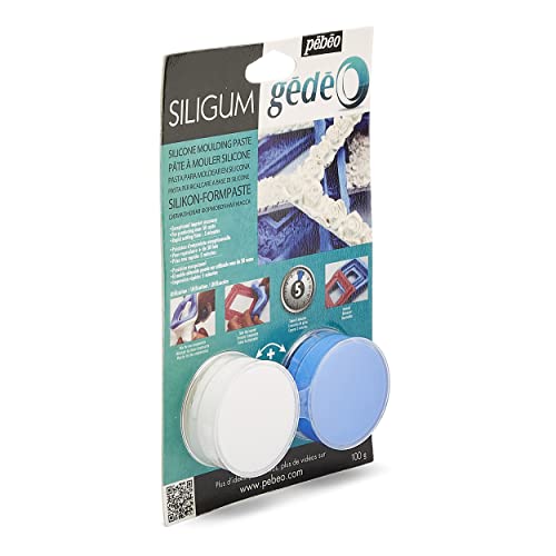 Pébéo - Pâte Siligum Spécial Création de Moule - Pâte à Mouler Silicone Petites Dimensions & Décors Plats - Silicone Pour Moulage Prise Très Rapide - 100 G – Bleu et Blanc - Image 8