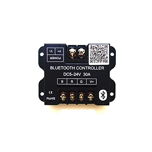OKblacety DC5-24V 30A Bluetooth Smartphone App Controller for iluminación de Tira de RGB 5050 3528 LED Cover