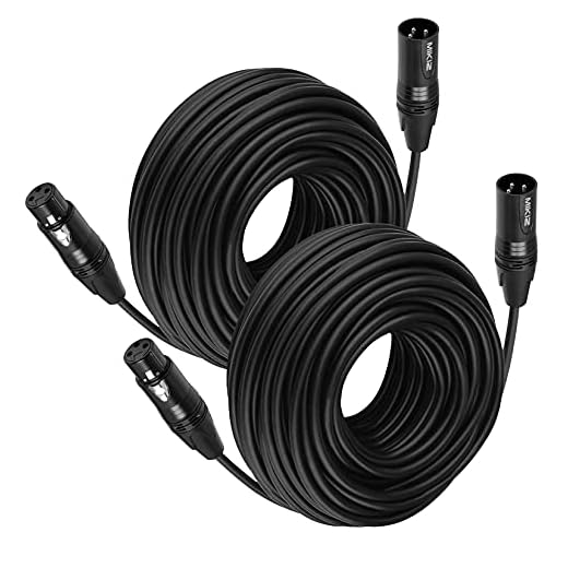 MIKIZ XLR Cables for Microphone 50 Feet 2-Pack