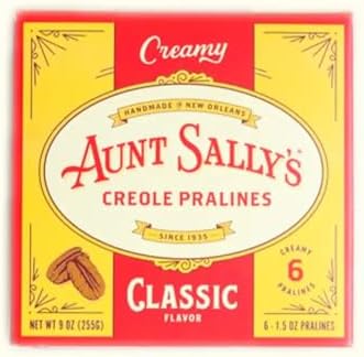 Aunt Sally's Creamy Classic Pralines- 6 count box- New Orleans Most Famous Praline- Handmade Pecan Candy