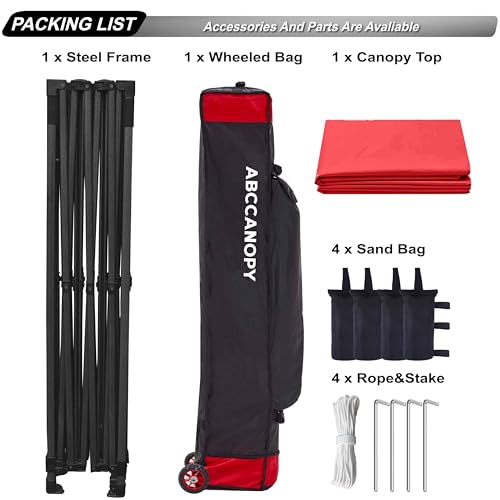 Image of ABCCANOPY Patio Pop Up Canopy Tent 8x12 Commercial-Series (Red)