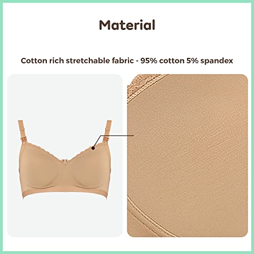 Mylo-Essentials-Maternity-BraLight-Padded-Feeding-BraNursing-Bra-with-Full-CoverageAdjustable-Shoulder-Straps1-Free-Bra-Extender