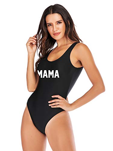 Elightvap Family Matching Mother Child Letter Print Swimsuit Monokini Women Toldder Girl One Piece Bathing Suit Swimwear3
