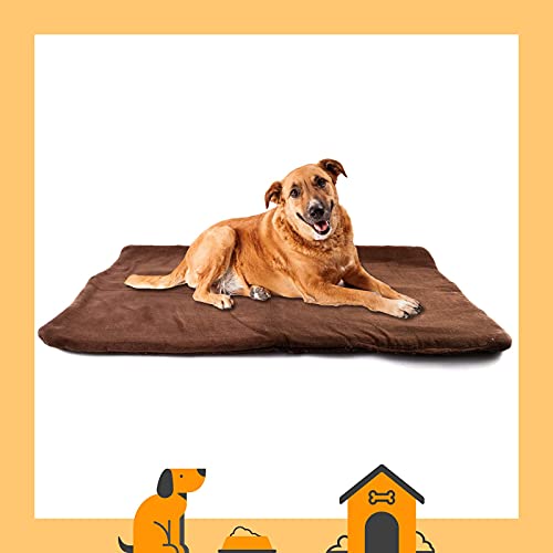 vitazoo Heizmatte für Tiere – 100 x 70 cm – Thermokissen selbstheizend für Hunde – Heizdecke maschinenwaschbar für große Hunde – Braun