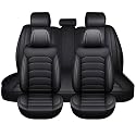 FIENZA Auto Sitzbezüge Sets für Seat Toledo 5 Sitze Universal-Sitzbezüge Auto Sitzbezügesets AutositzbezügeSet Leder Patchwork Atmungsaktiv Wasserdicht Autoschonbezug(Black,für Seat Toledo)