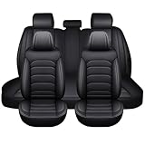 FIENZA 5 Pièces Set Housse Siège Voiture pour SsangYong Musso Universelles Housses siège Auto Protection Cuir Imperméable Accessoires Intérieur Auto Décoration(Black,pour SsangYong Musso)