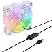 ELUTENG 120mm Fan Cooling Transparent USB Desk Fan with Blue LED Light 5V Ventilation Fan Clear Compatible for Receiver, Router, Laptop, DVR, Playstation, Xbox, Computer Ventilator