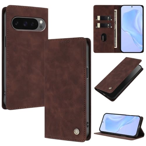 Protection Google Pixel 10 Pro XL à rabat marron pour éviter les rayures d'écran au quotidien