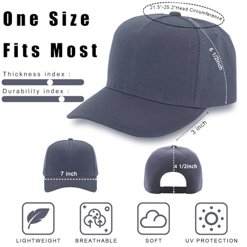 Image of 12 Pack Seamless Baseball Caps Wholesale Bulk - No Center Seam, DIY Friendly, Adjustable Breathable Lightweight for Men Women